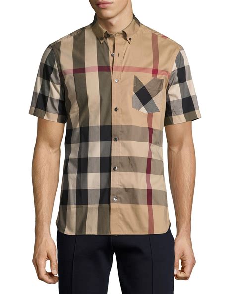 short sleeve men burberry t shirt|burberry men's button up shirt.